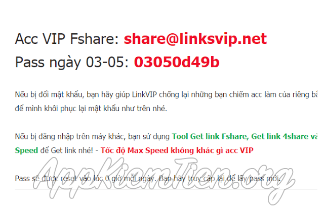 Chia sẻ tài khoản VIP của linksvip.net miễn phí